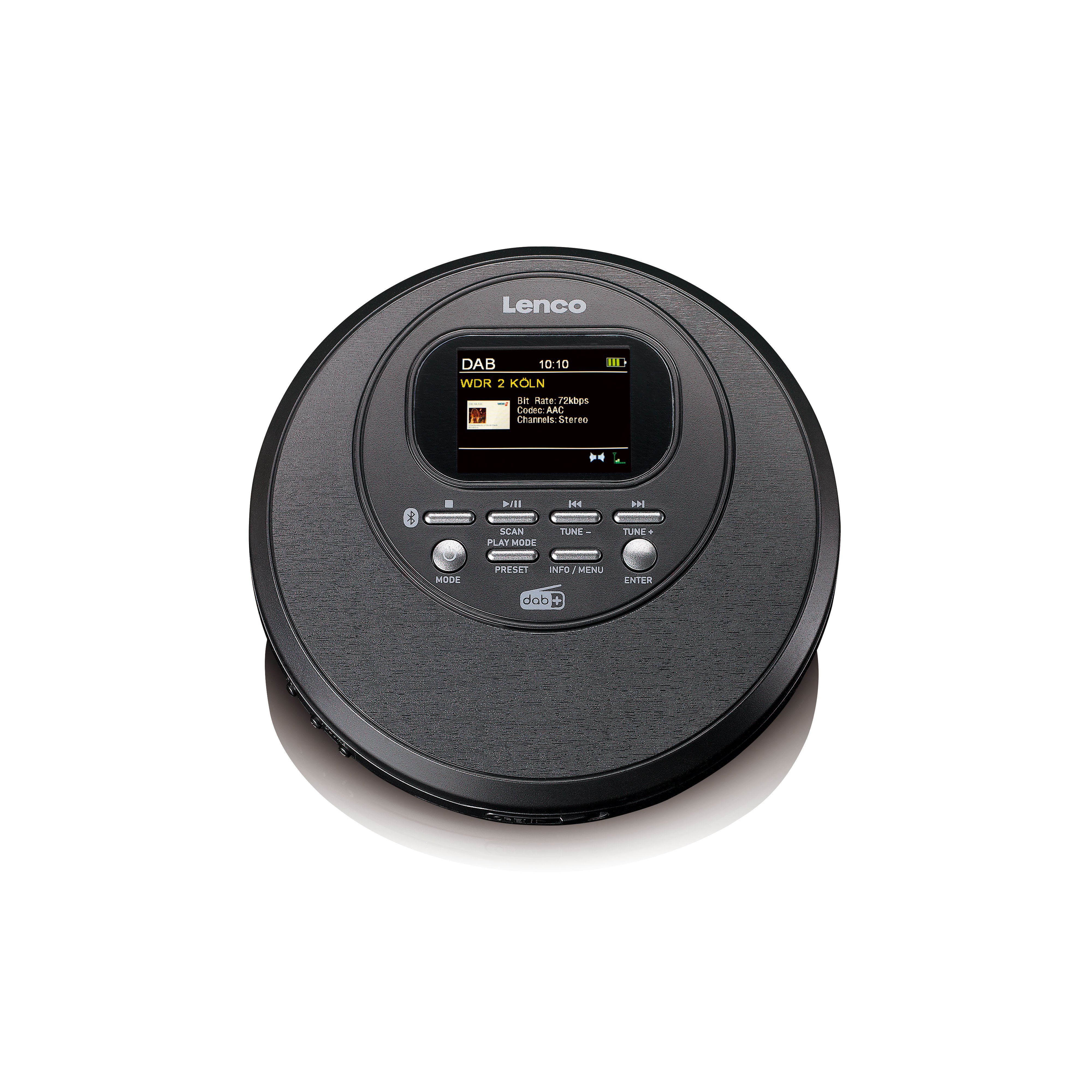 Lenco CD-500BK Radio (Bluetooth, DAB+/FM, CD/MP3 und USB. Anti-Schock-Schutz für unterwegs)