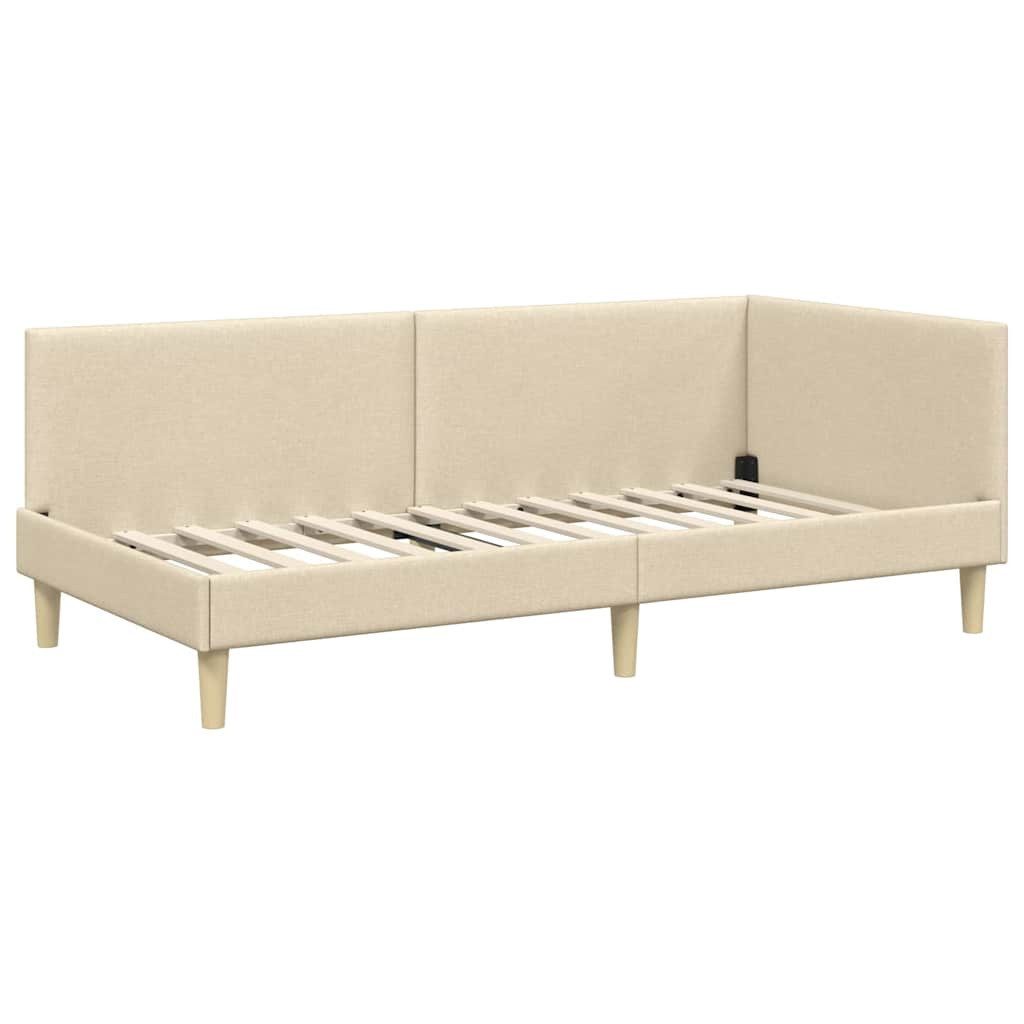 vidaXL Bett Eckbettgestell Creme 90 x günstig online kaufen
