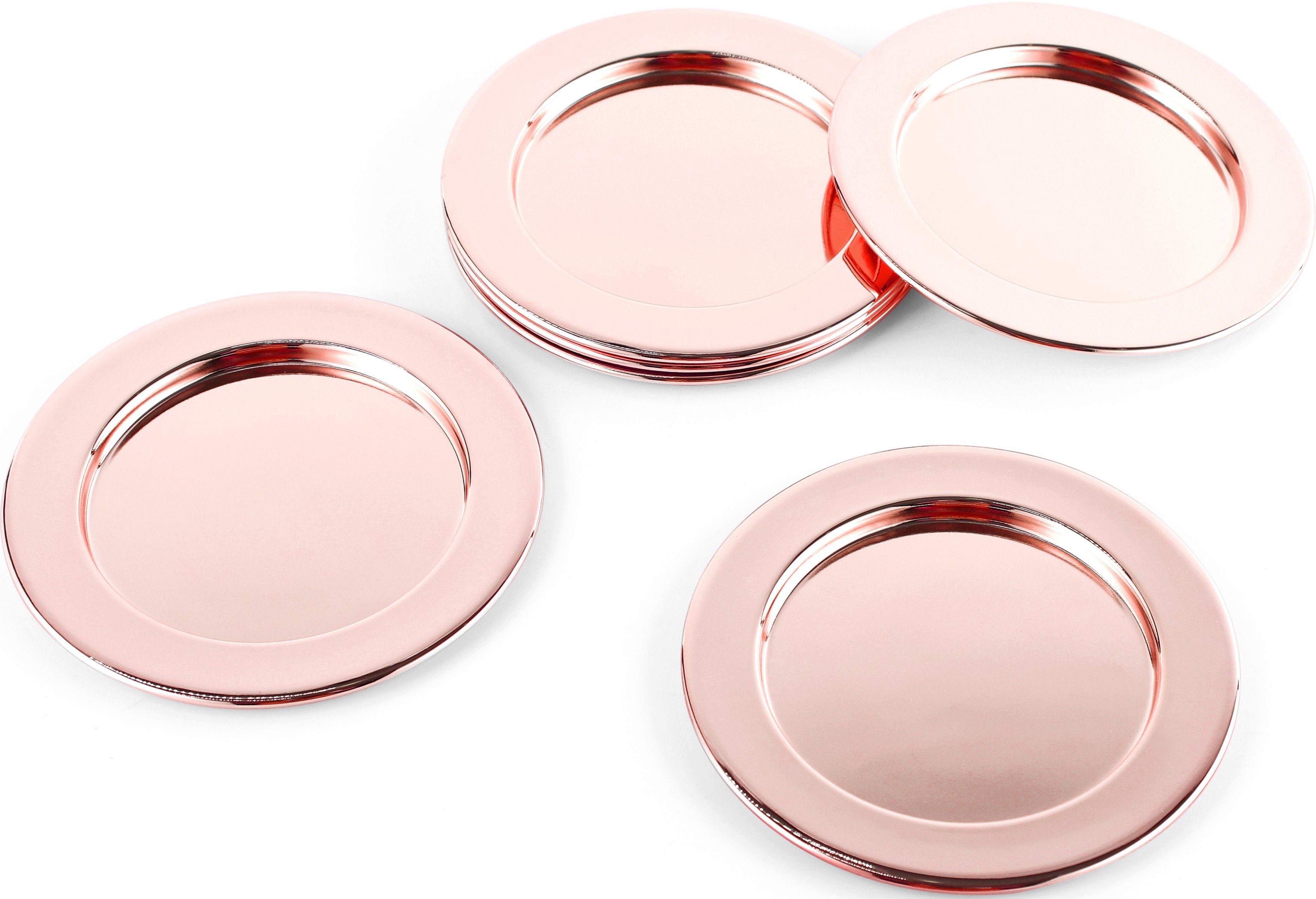 ECHTWERK Glasuntersetzer, Set, 6-tlg., Getränke-Untersetzer aus Edelstahl, Untersetzer rund, Ø ca. 8 cm