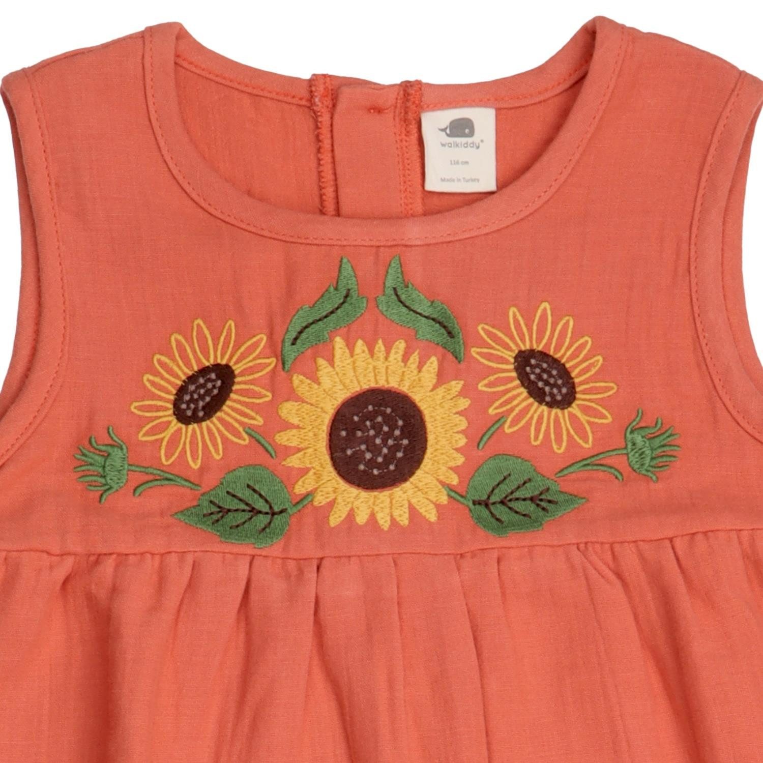 Walkiddy Sommerkleid Ärmelloses Kleid aus Bio-Baumwolle in Braunton Bio Baumwolle,GOTS,Kinderbekleidung,nachhaltige Klamotten,Kleid