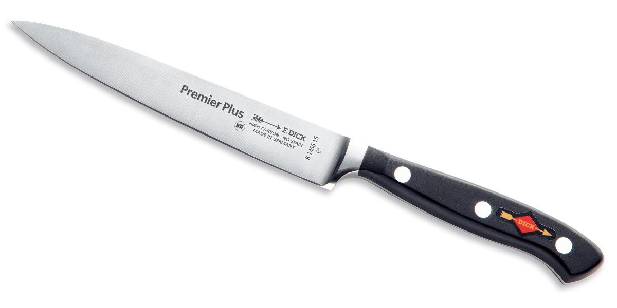 F. DICK Dick Schälmesser Premier Plus, Tranchiermesser Premier Plus Serie 15 cm Profi-Messer aus Edelstahl Perfekt für Fleisch und Geflügel