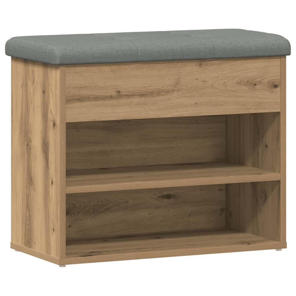 vidaXL Sitzbank Schuhbank Artisan-Eiche 62x32x50 cm Holzwerkstoff