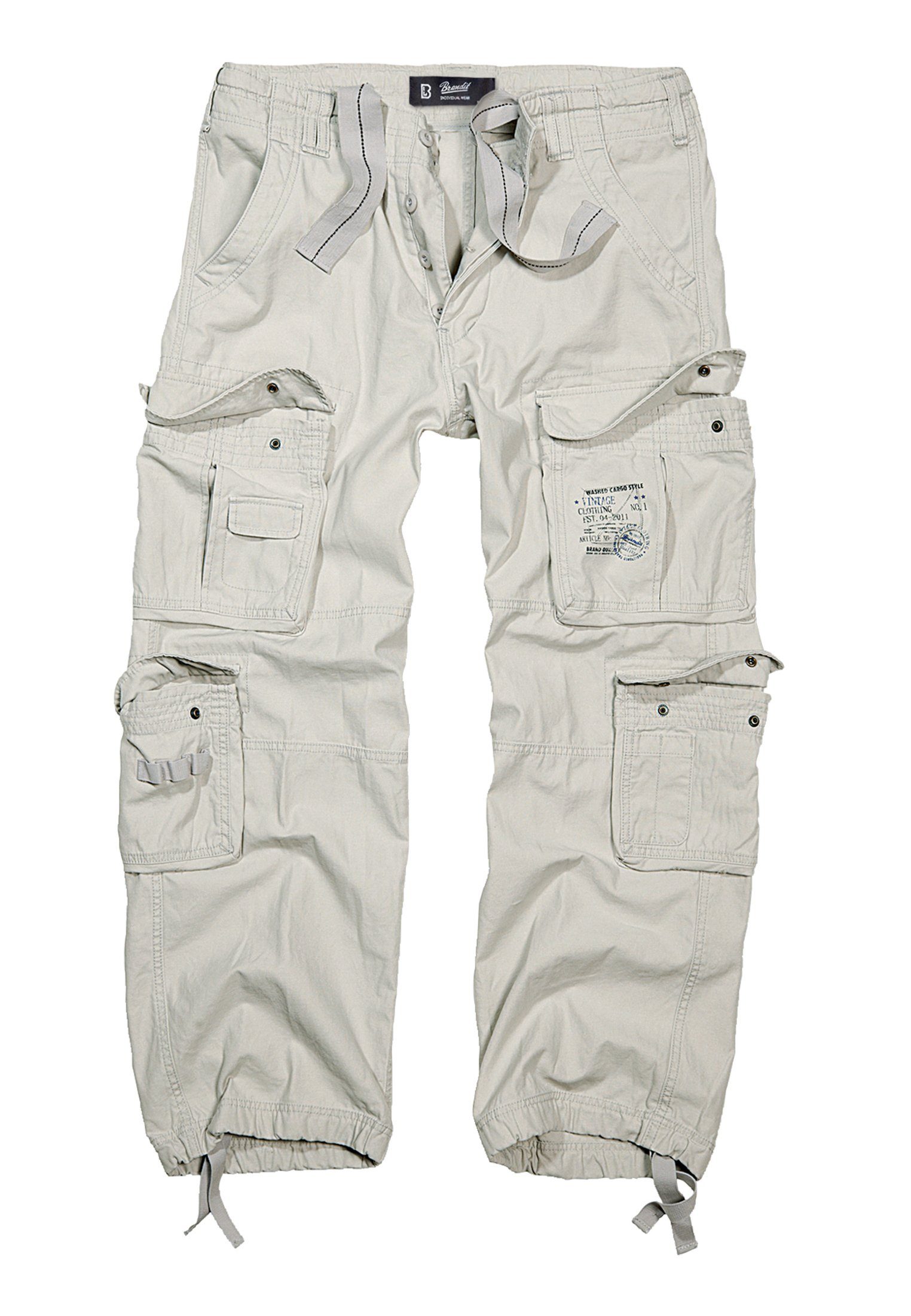 (1-tlg) Vintage Cargohose white Brandit Pants Herren Cargo