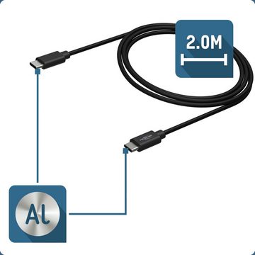 ANSMANN AG USB C auf USB C Kabel 2m - schnellladefähig (PD 60W) + synchronisieren Smartphone-Kabel, (200 cm)