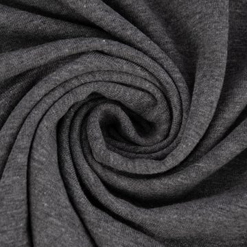 SCHÖNER LEBEN. Stoff Baumwolljersey Melange Jersey einfarbig grau meliert 1,45m Breite, allergikergeeignet