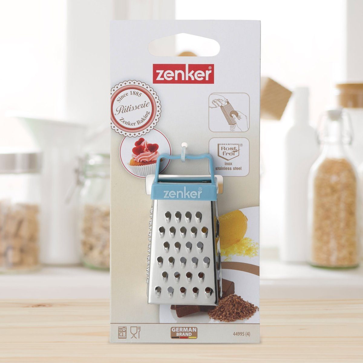 Zenker Vierkantreibe Mini Multireibe Edelstahl, ice blue