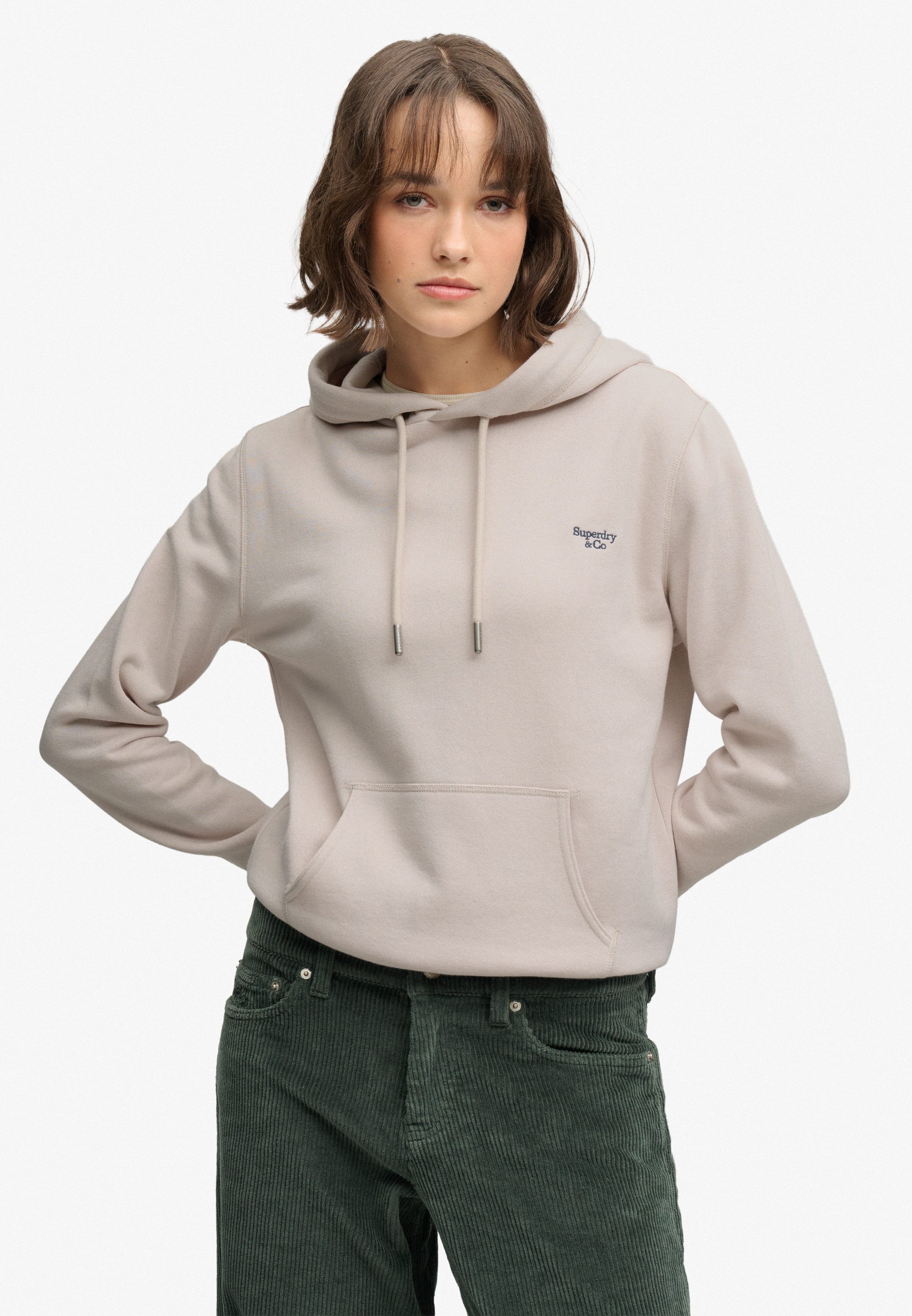 Superdry Kapuzensweatshirt SIGNATURE EMB HOOD Baumwollmischung, relaxed fit