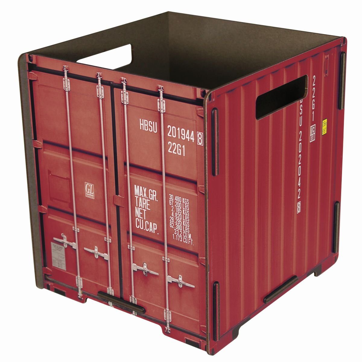 Rot Werkhaus Papierkorb WERKHAUS® Papierkorb Abfalleimer - "Container" Mülleimer CO1032
