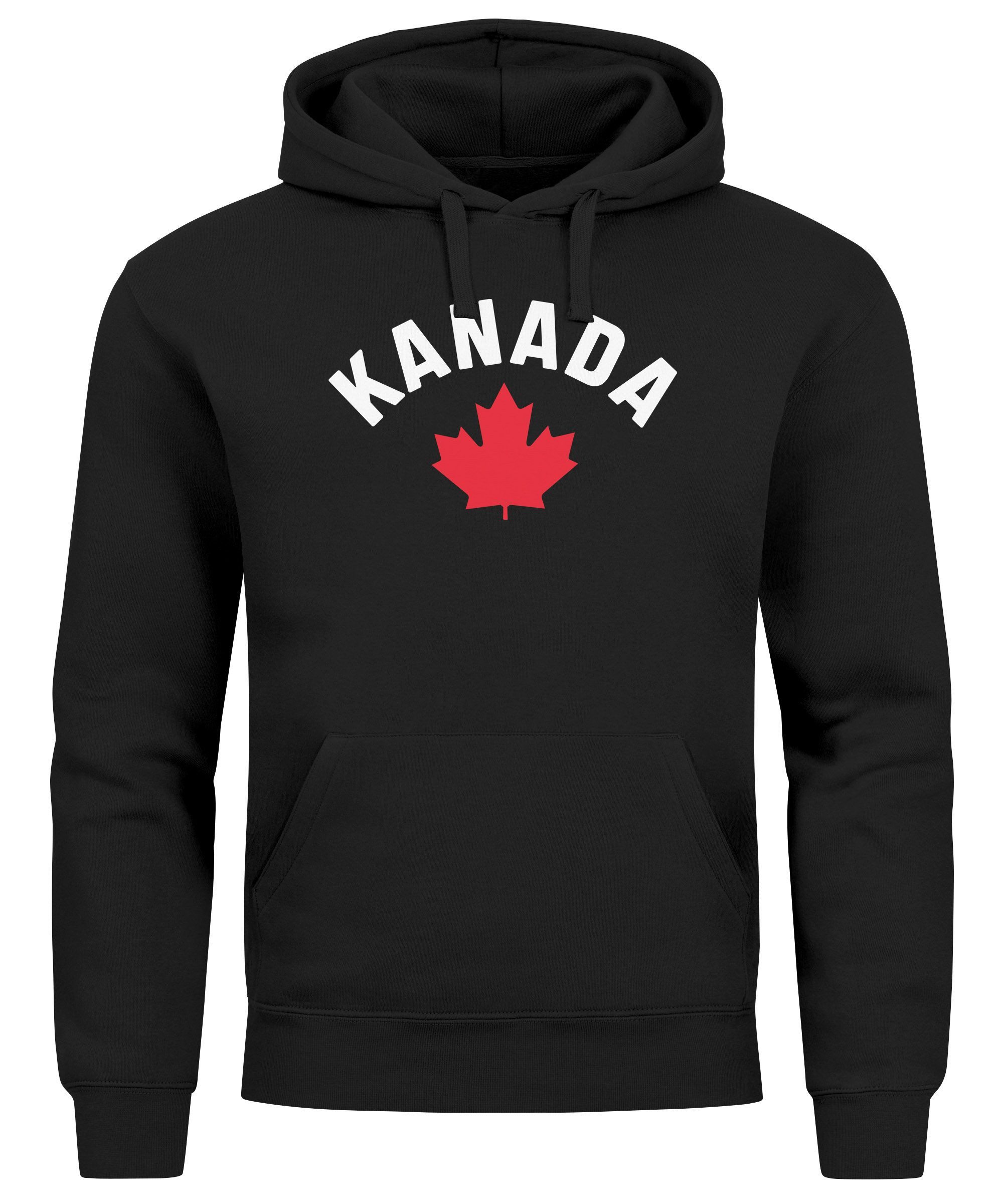 Hoodie Hoodie Herren Kanada Flagge Flag Ahornblatt Schriftzug Aufschrift