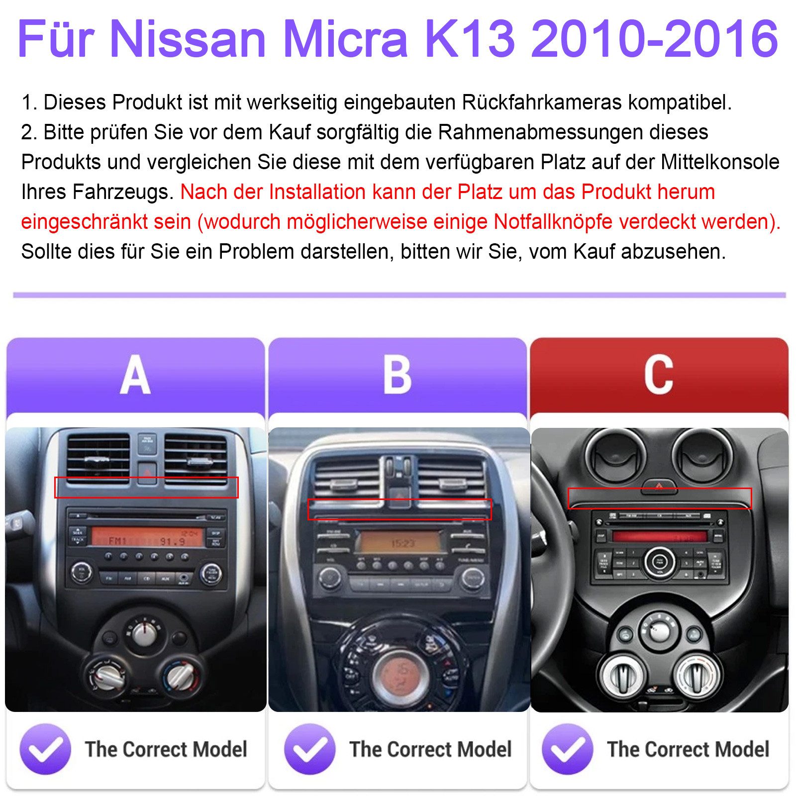 ESSGOO DAB+ 64G Android 15 Für NISSAN MICRA 4 K13 2010-16 Carplay GPS Navi Autoradio (DAB+ (optional), 4+64GB(optional), RDS, AM, FM, Carplay Android Auto Bluetooth EQ USB GPS Navi WIFI Touchscreen)