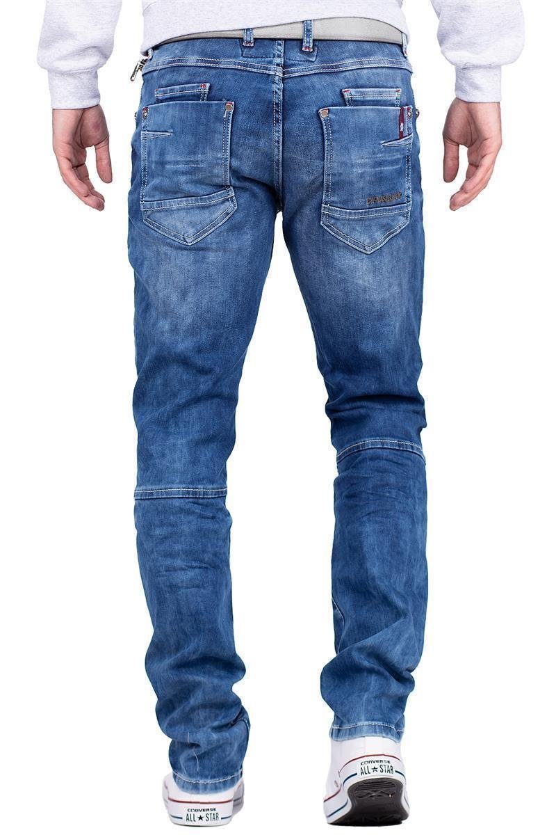 Cipo & Baxx Straight-Jeans Herren straight fit Hose Stonewashed BA-CD698 Bl günstig online kaufen