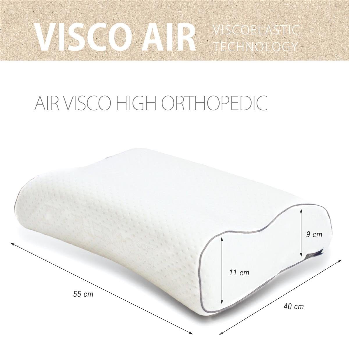 Funktionskissen, SEI Nackenstützkissen Bezug, Rückenschläfer, orthopädisches Bezug: Thermoregulierender AIR, Bauchschläfer VISCO Design, Seitenschläfer,