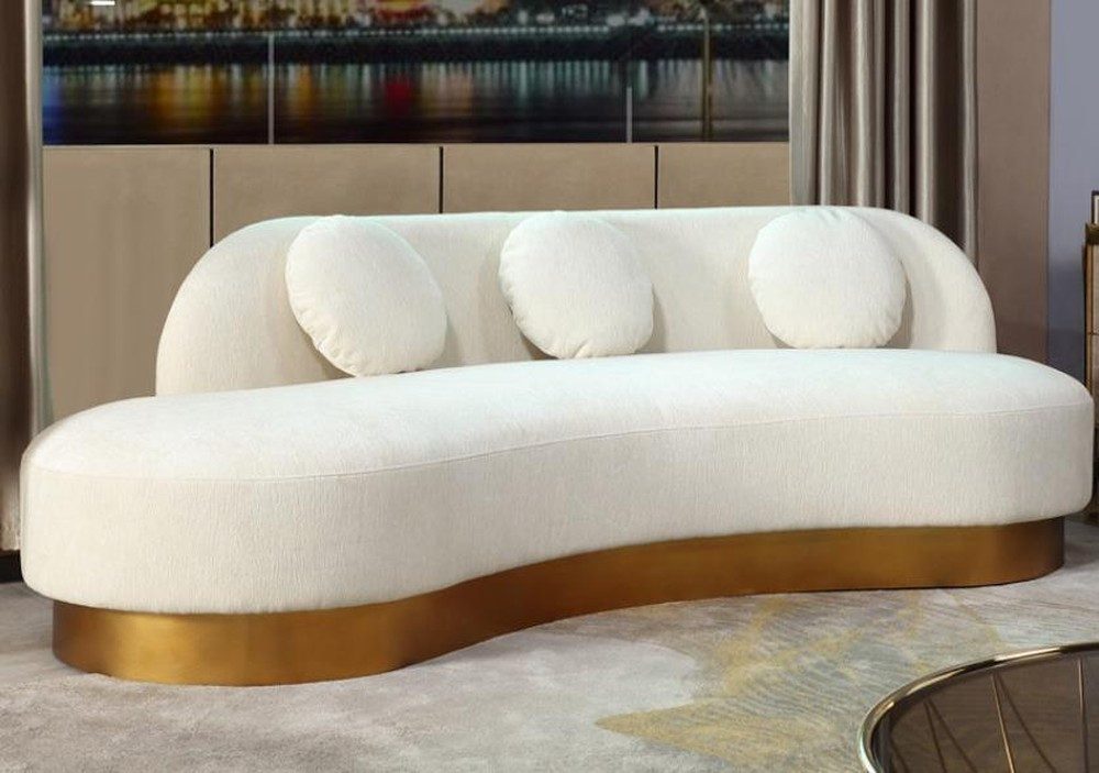 JVmoebel Big-Sofa Polstersofa in Weiß mit Relaxfunktion aus Samt, Made in Europa
