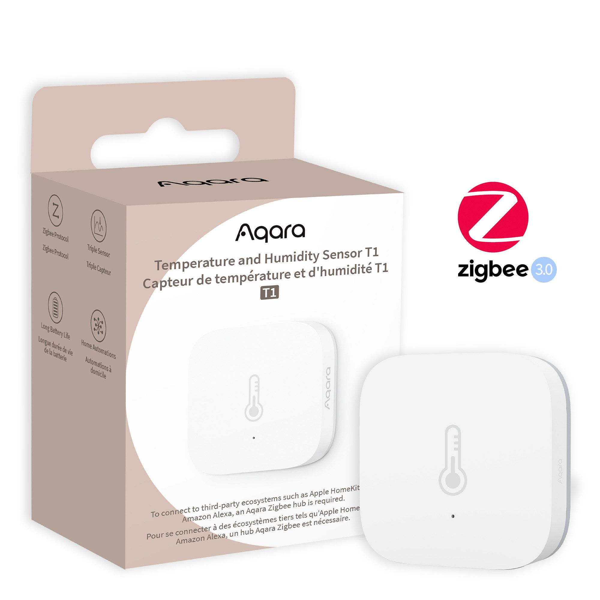 Feuchtigkeitssensor -Temperatursensor T1, Zigbee 3.0 Temperatur-Feuchtigkeitssensor