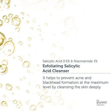 The Purest Solutions Gesichtsöl Exfolierende Salicylsäure Reiniger 0,5% Salicylsäure & 1% Niacinamid