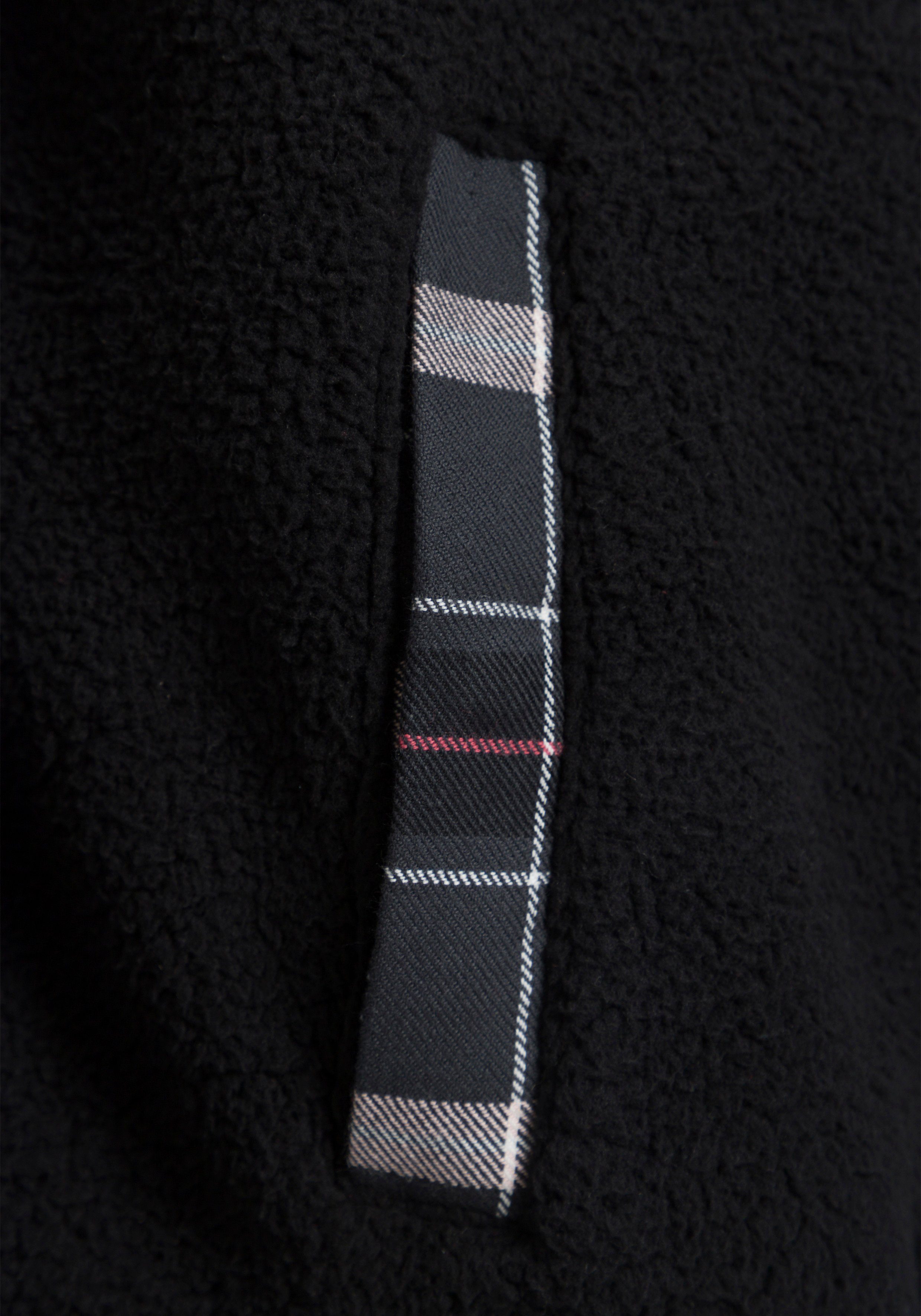 1010 Trend black Fleece Ragwear IMOLLA Design Karo Sweatjacke im