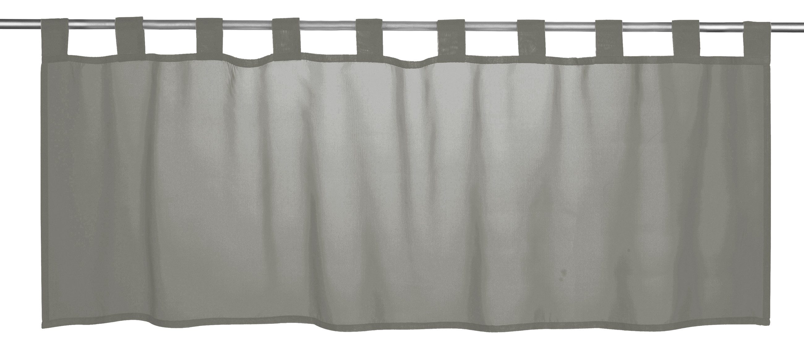 ELBERSDRUCKE Scheibengardine Bistrogardine Basic Uni grau transparent 48x140 cm (1 St), transparent, Kurzgardine mit Schlaufen