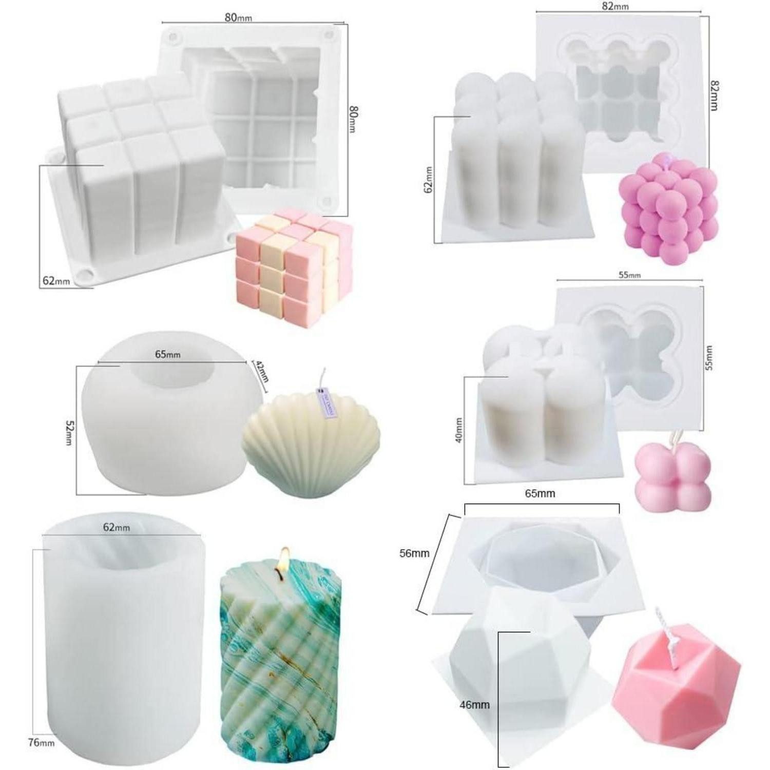 LuxusKollektion Formkerze Kerzenform 6tlg bubble Kerzen-Kit 3D Silikonform günstig online kaufen