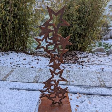 Dewoga Edelrost-Metalldesign Gartenfigur Sternenschweif auf Platte - Edelrost, (0 St)