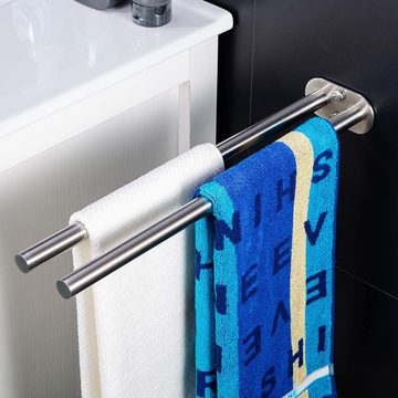 Bedee Handtuchhalter Handtuchhalter Zweiarmig Handtuchstange Bad Wandmontage, 45cm Handtuchhalter Wand für Bad & Küche