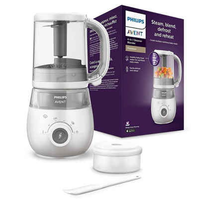 Philips Babynahrungszubereiter 4in1 Avent, Nahrungszubereiter, Mixen Mixer, Baby Nahrung, Dampfgaren, 400,00 W, Babynahrungszubereiter inkl Aufbewahrungsbehälter Zubereiter