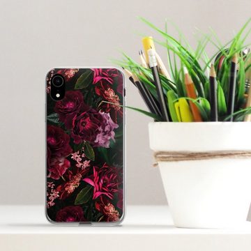 DeinDesign Handyhülle Rose Blumen Blume Dark Red and Pink Flowers, Apple iPhone Xr Silikon Hülle Bumper Case Handy Schutzhülle