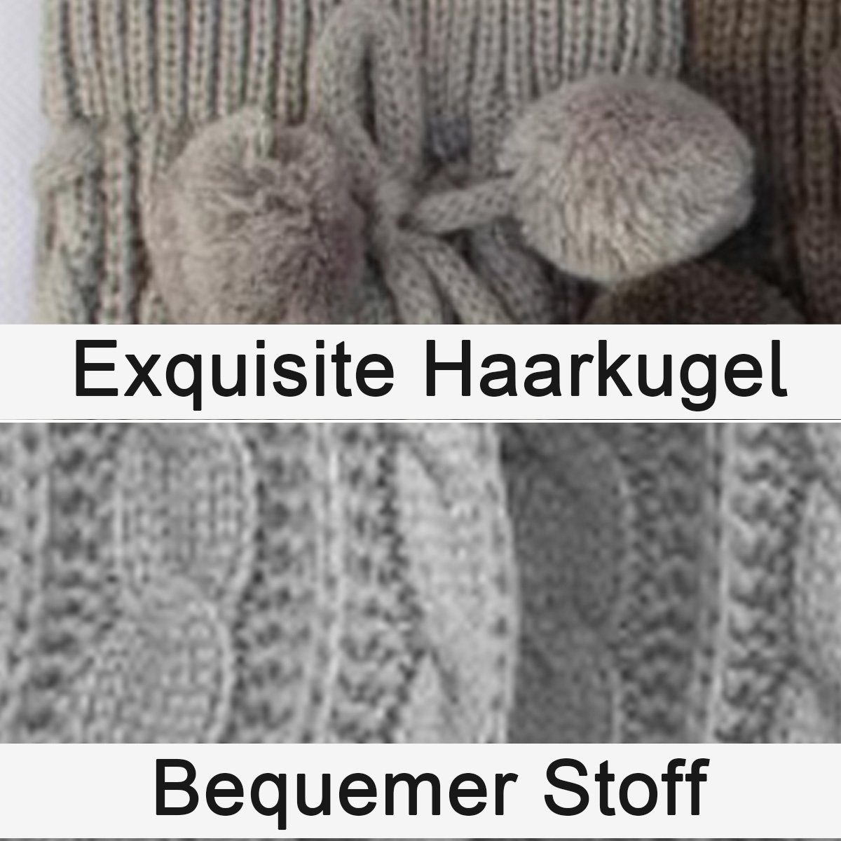 Jormftte Beinstulpen Stulpen Damen Winter Hellgrau Gestrickt Beinwärmer Strick,Overknees Warm