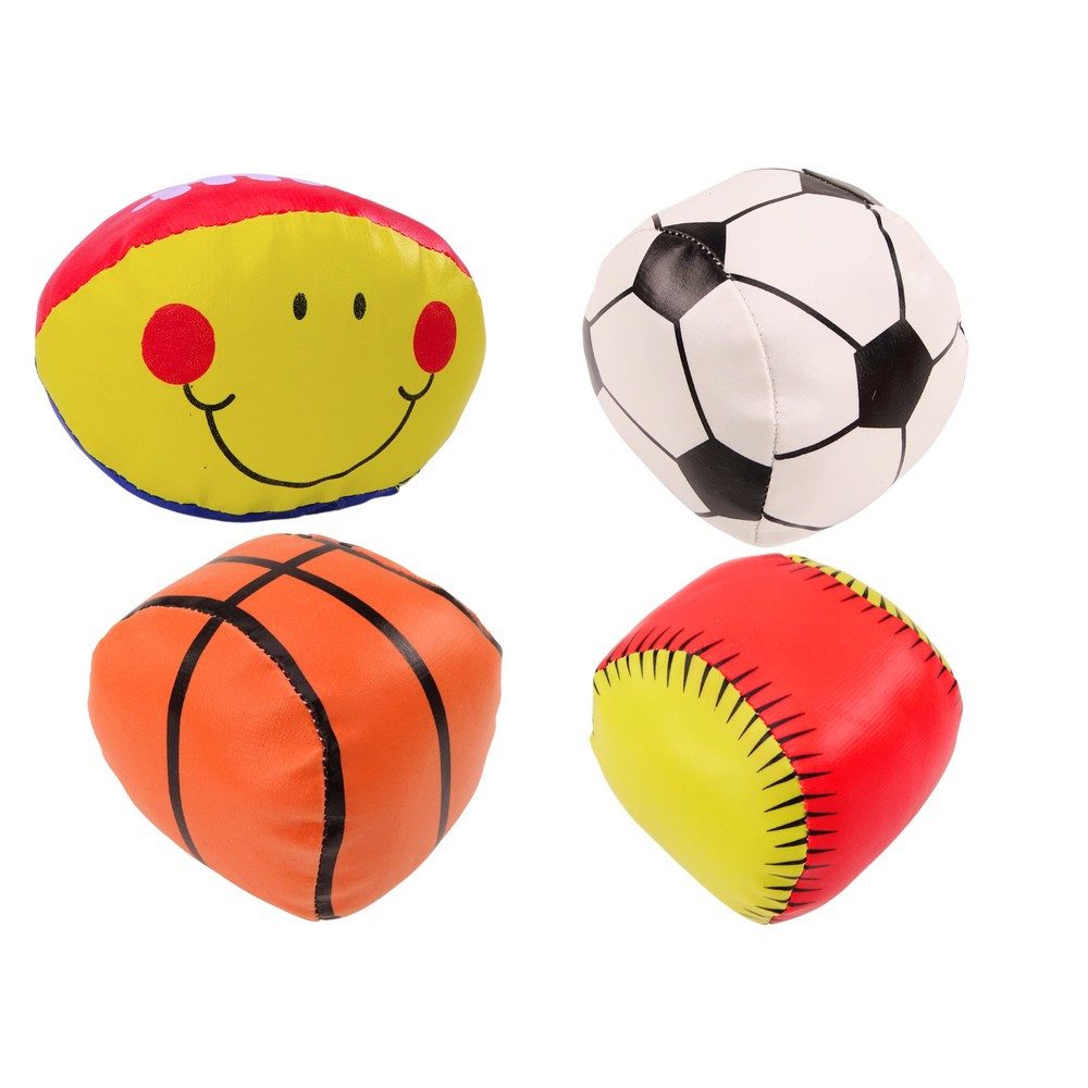 LEAN TOYS Weiche Spielbälle Sportbälle Kinderbälle, (Spar-Set, 4-tlg), weich, 4 Bälle, CE-zertifiziert, EN71, ab 3 Jahren