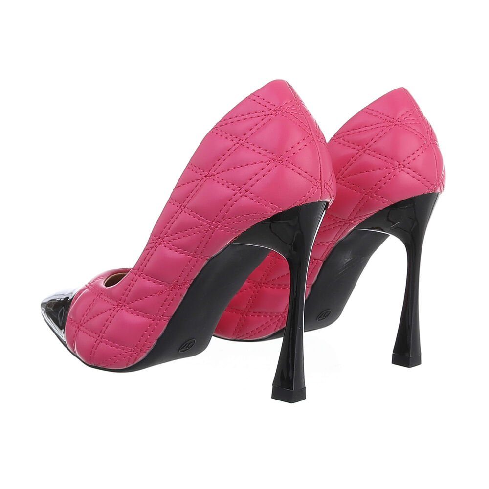 Ital-Design Damen Abendschuhe Elegant in Pink, High Pink Schwarz Heel High-Heel-Pumps Pfennig-/Stilettoabsatz Pumps