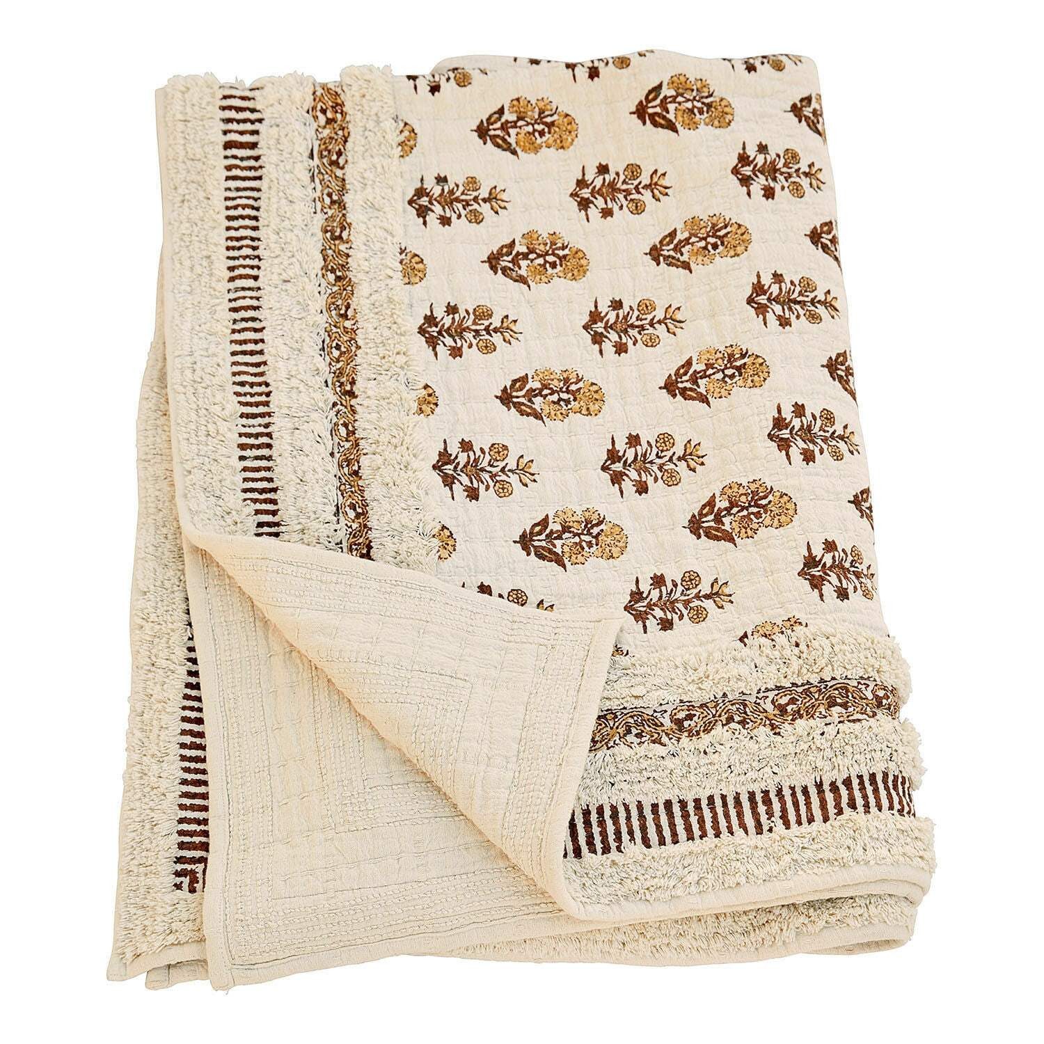 Mirabeau Tagesdecke Plaid Arsalan creme/braun