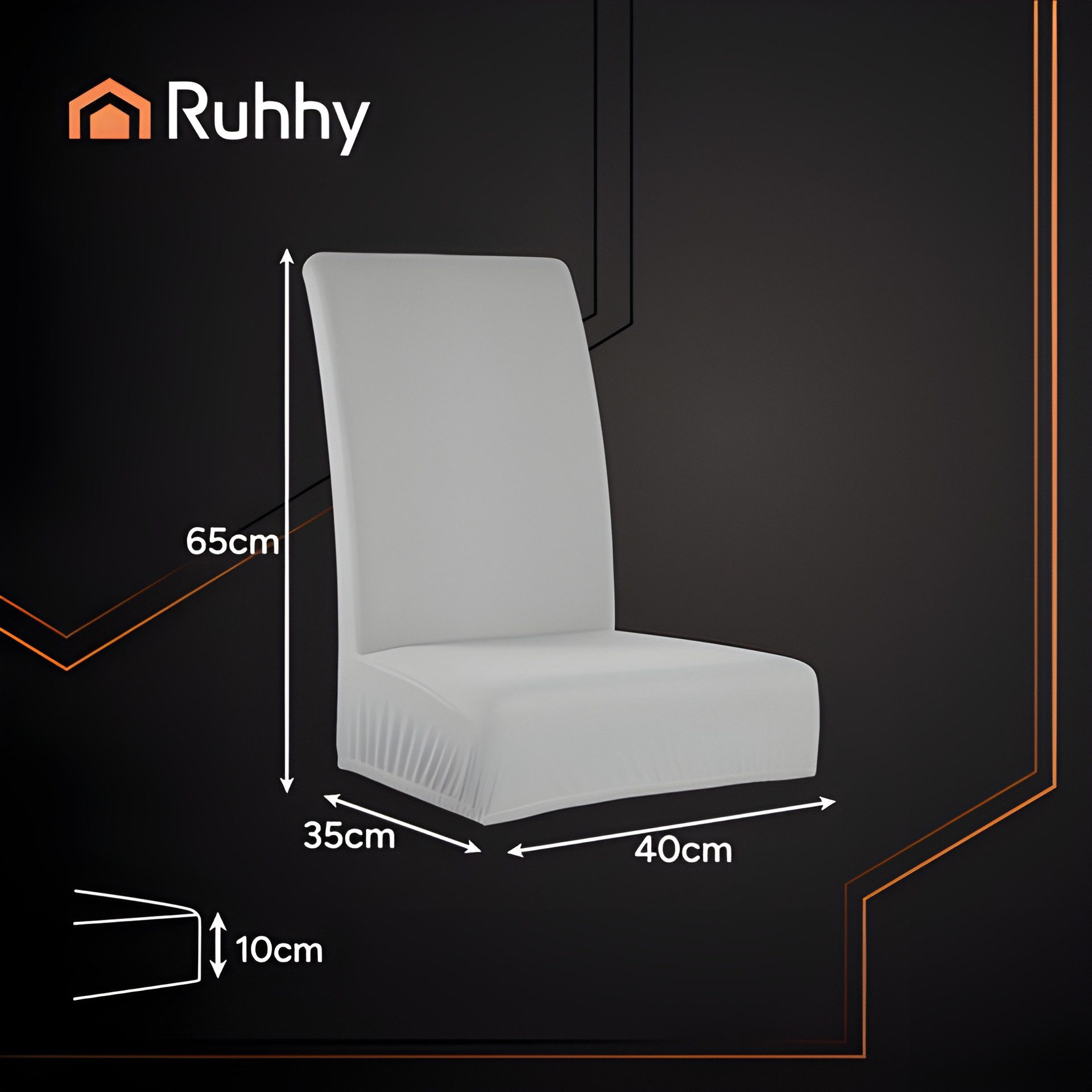 Ruhhy Stuhlhusse Stuhlhussen Set 6er elastische Stretch Husse Waschbar, Elastisch