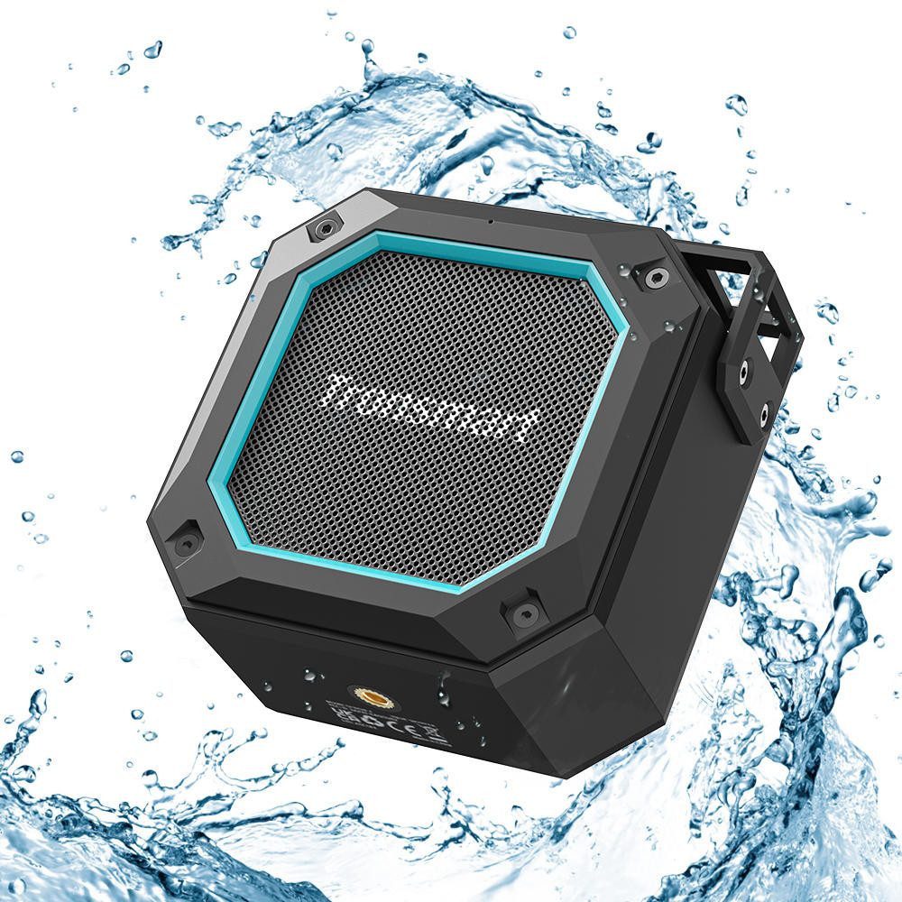 Tronsmart Groove 2 10W TWS Duschlautsprecher, fesselnder Bass, IPX7 wasserdicht Bluetooth-Lautsprecher (Verschiedene Lichtmodi, Praktischer Karabiner)