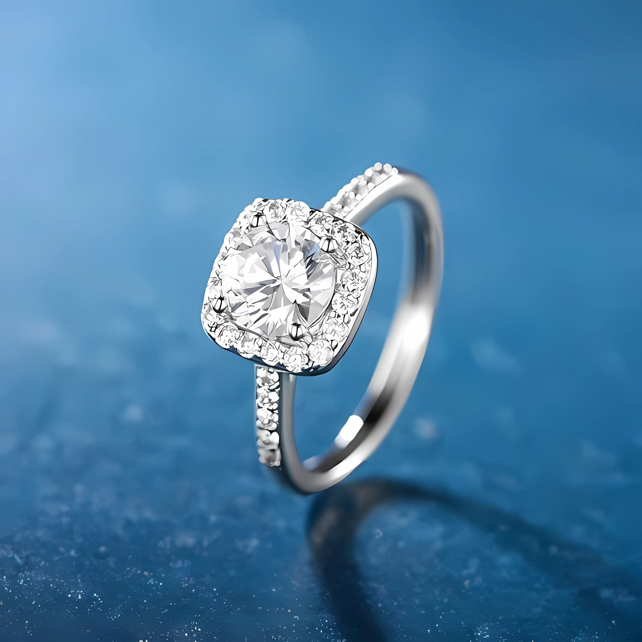 Jumpeak Diamantring 1 CT Rundschliff Surround Damen Ehering aus 585 Gelbgold, D, vs1, Jahrestag, Hochzeitsantrag, Geburtstagsgeschenk