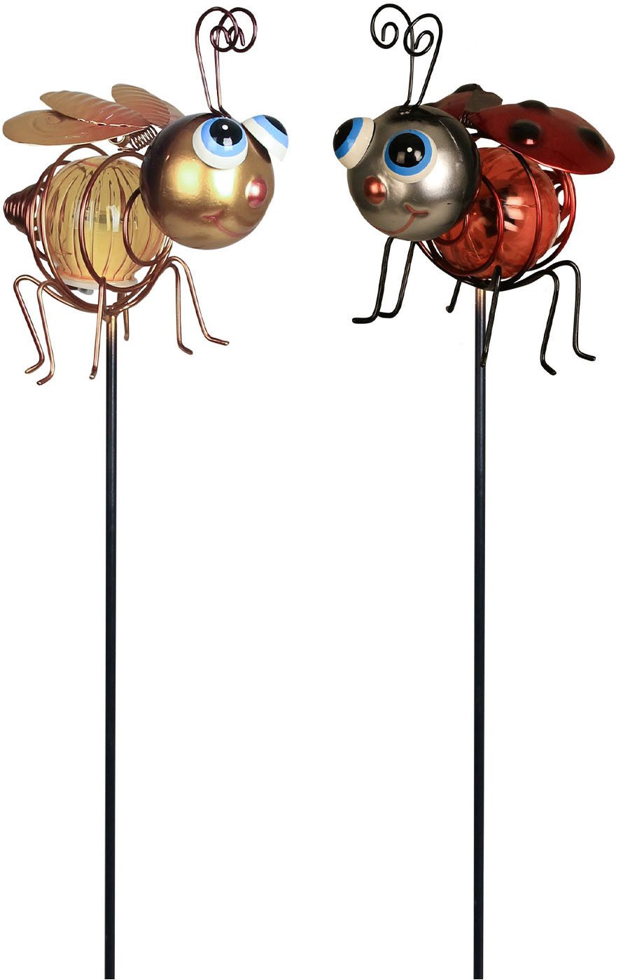 Luxform Gartenleuchte Solar - 1x Biene und 1x Marienkäfer - 2 Stück, LED fe günstig online kaufen