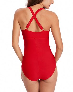 Orient Phoenix Monokini Damen-plissiert Bauchkontrolle moderater Einteiler-Badeanzug Sexy einteiliger Badeanzug für Damen, der den Bauch bedeckt