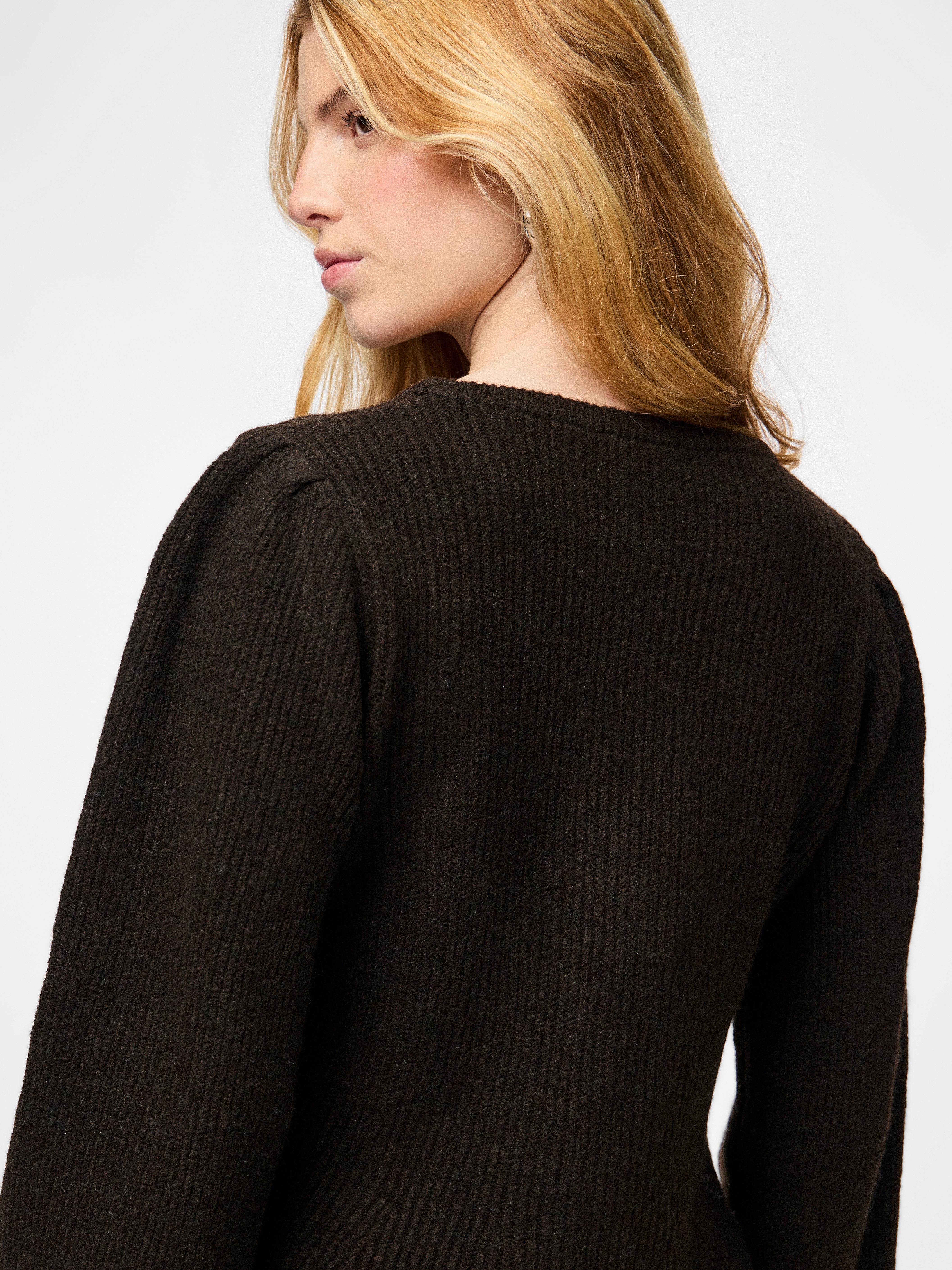 pieces Strickjacke PCSILLY LS PUFF KNIT CARDIGAN NOOS BC Materialmix