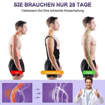 DOPWii Rückenstabilisator Verstellbare und Atmungsaktive Gerade Haltungstrainer Dunkel, Schwarz
