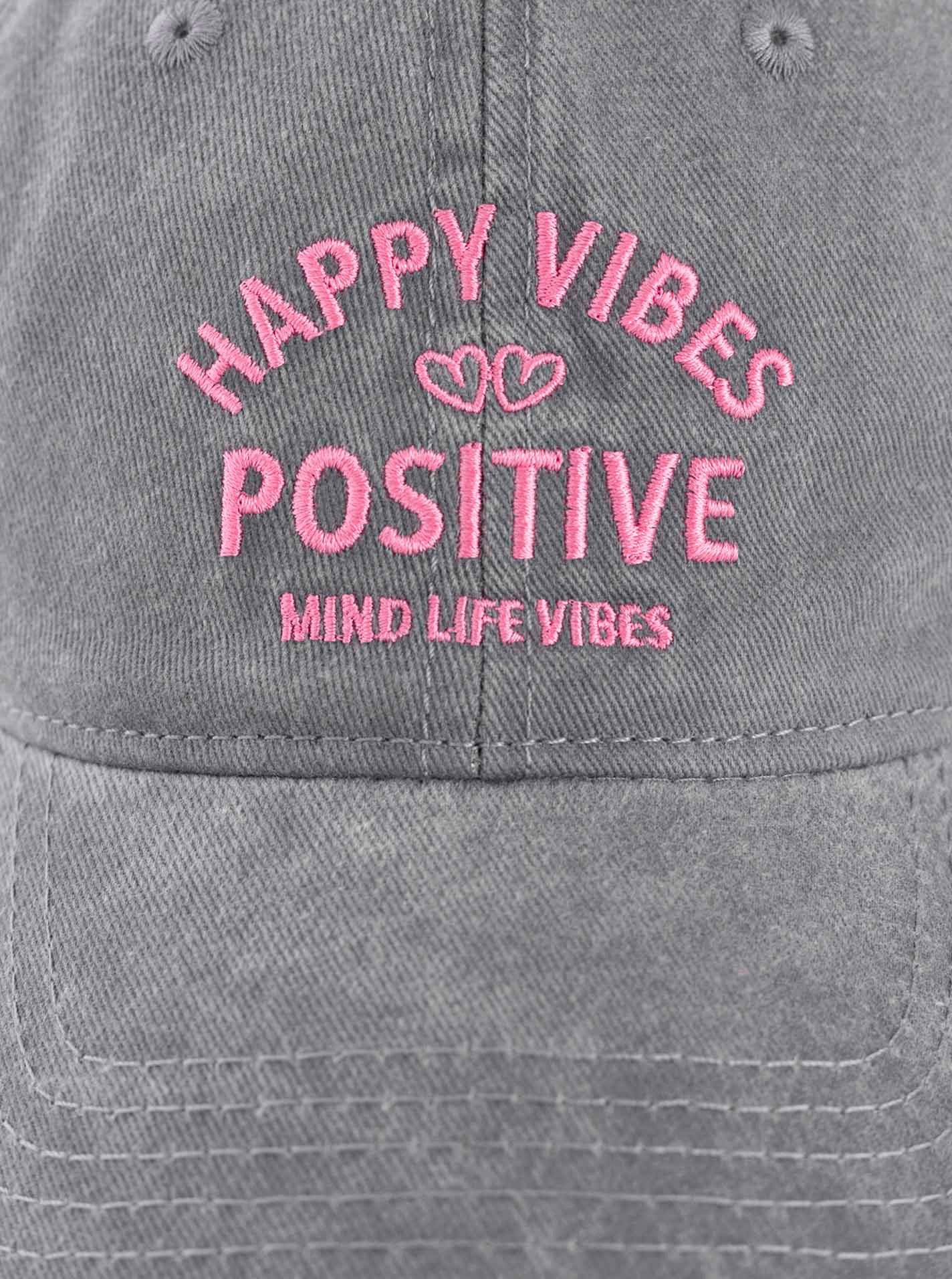 Zwillingsherz Baseball Cap "Happy Vibes" modernen Vintage-Look, Stickerei günstig online kaufen
