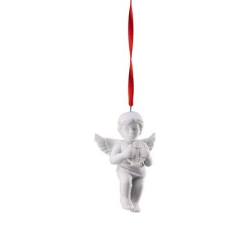 Rosenthal Hängedekoration Engel-Anhänger Weiß matt Engel mit Lyra, aus Porzellan