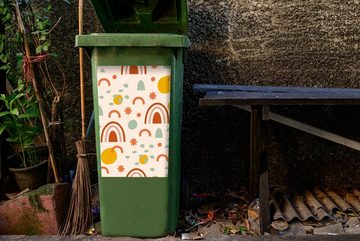 MuchoWow Wandsticker Regenbogen - Muster - Sommer (1 St), Mülleimer-aufkleber, Mülltonne, Sticker, Container, Abfalbehälter