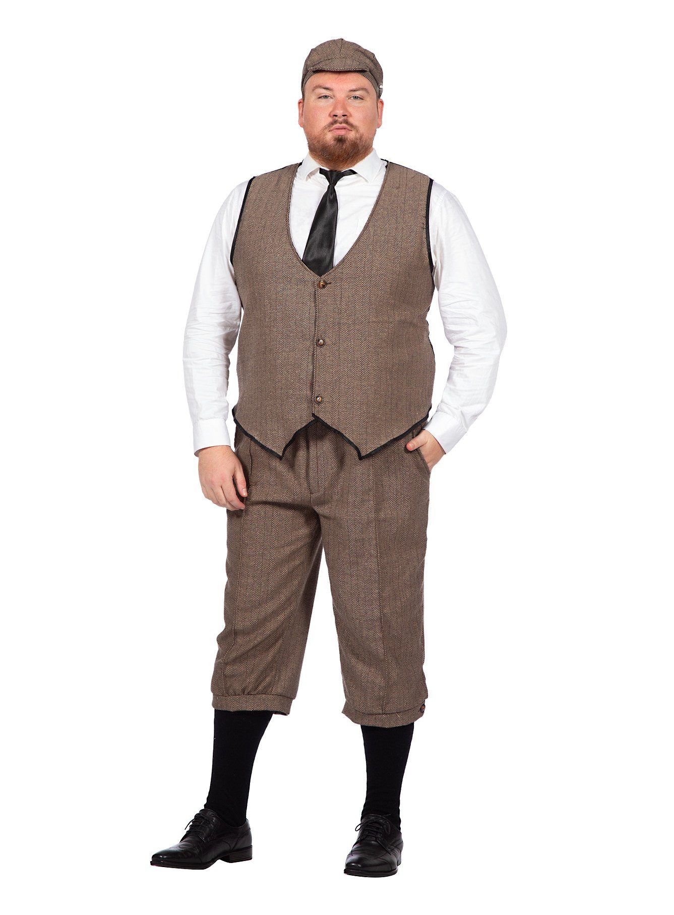 Metamorph Kostüm 20er Dandy braun - Karneval Faschingskostüm Herren, Elegante Kombination aus Weste, Hose und Mütze