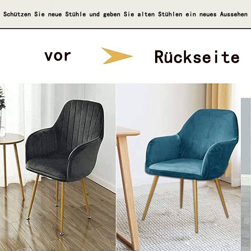 Coonoor Stuhlhusse Stretch Stuhlbezug Sesselbezug 2/4/6er Set, mit Armlehne günstig online kaufen