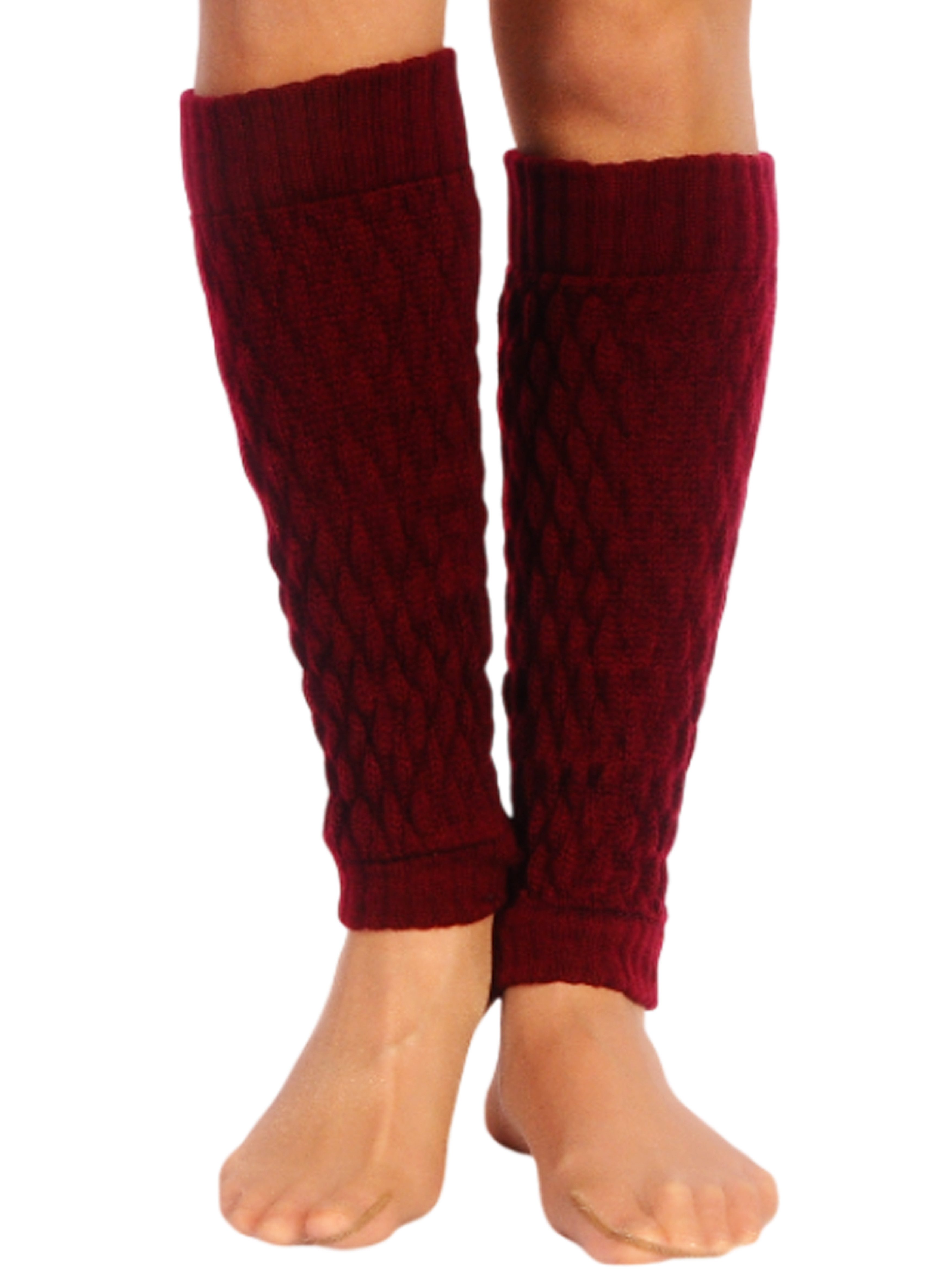 Martinex Beinstulpen Stulpen in Weinrot elegante Beinwärmer Damen Frauen Strickstulpen elastisch, weich, für Damen, Mädchen