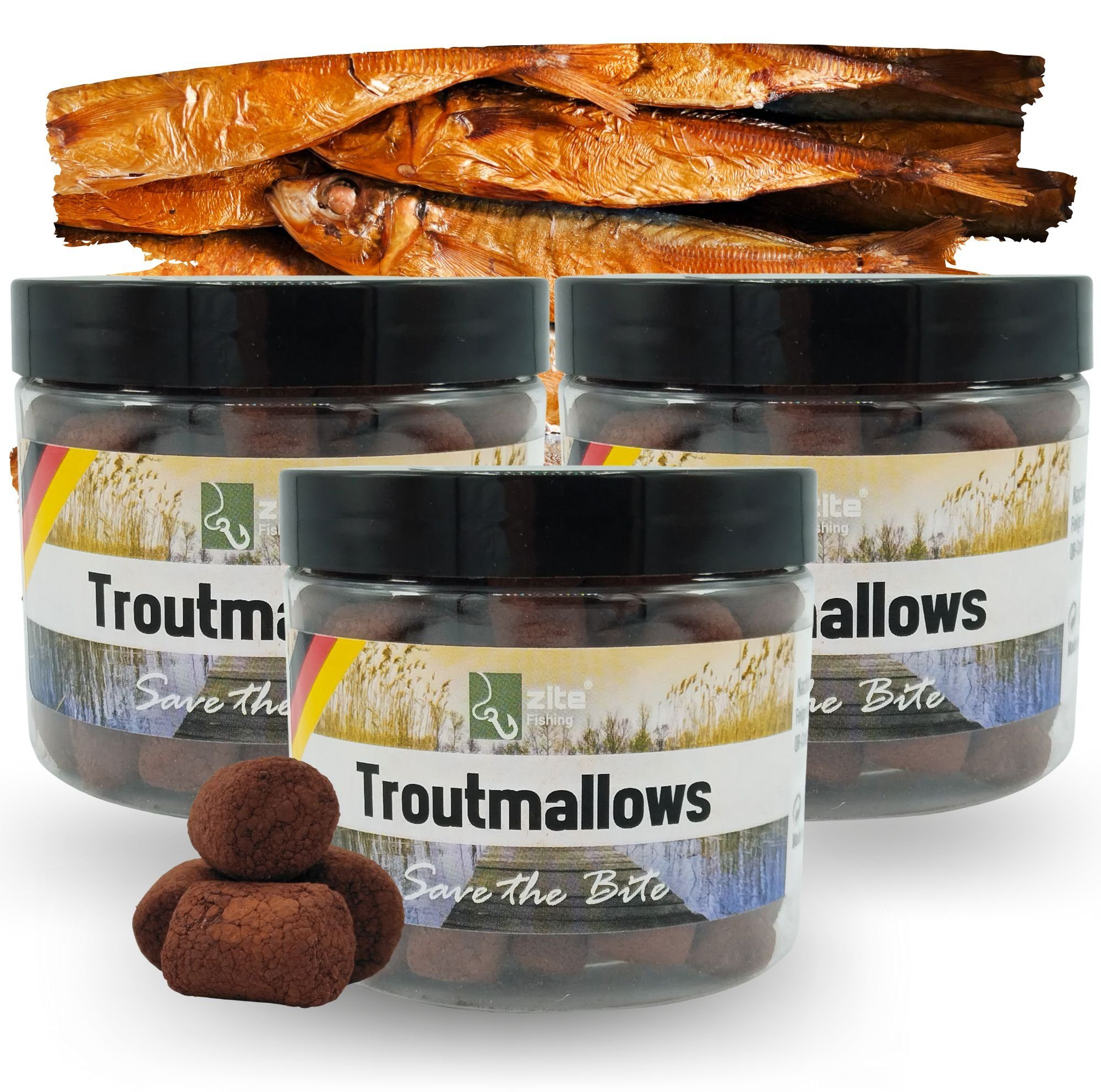 Kunstköder Troutmallows-Set 8 Aromen 3x40g Forellenköder