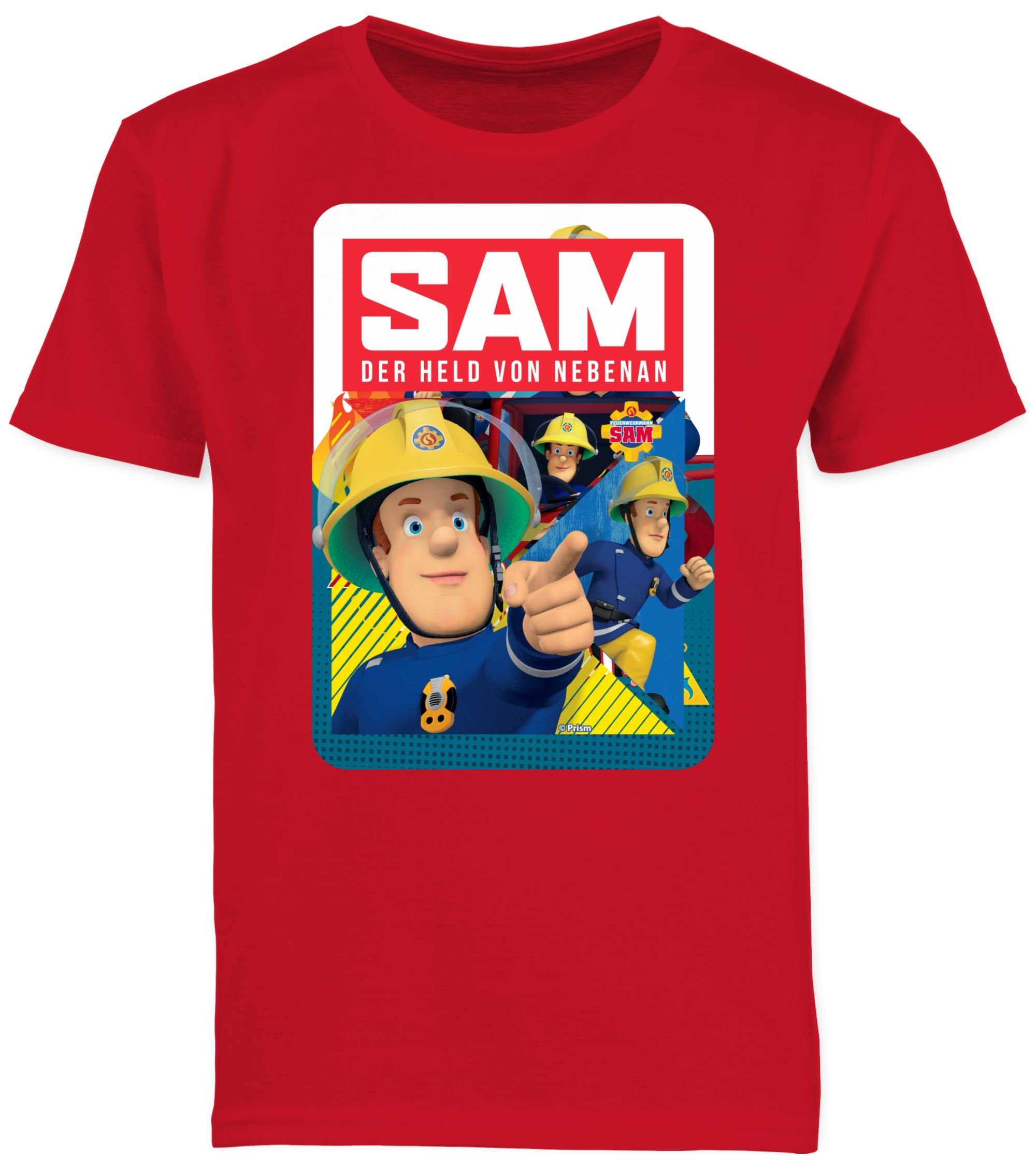 der Feuerwehrmann 01 nebenan T-Shirt Sam Shirtracer von Jungen Rot Sam Held