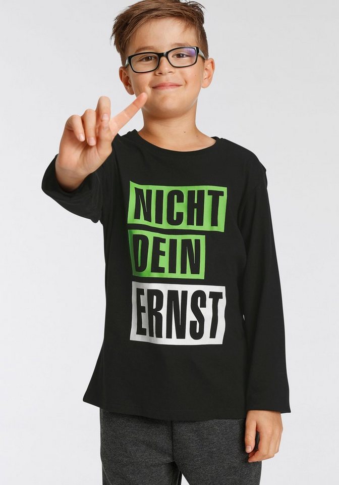 KIDSWORLD Langarmshirt NICHT DEIN ERNST, Spruch