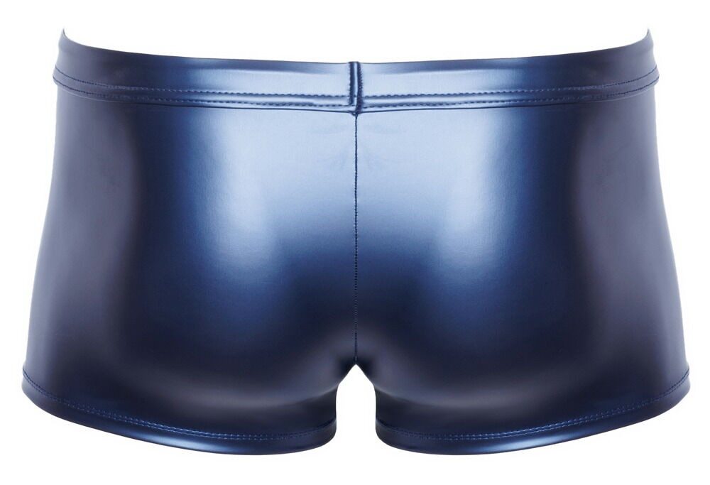 NEK Boxershorts Glänzende Boxershorts mit Reißverschluss - metallic blau (1-St) Im coolen blauen Metallic-Mattlook