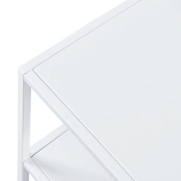 en.casa Beistelltisch, »Kumlinge« Leiterförmiger Sofatisch aus Stahl 60x60x50cm Weiß