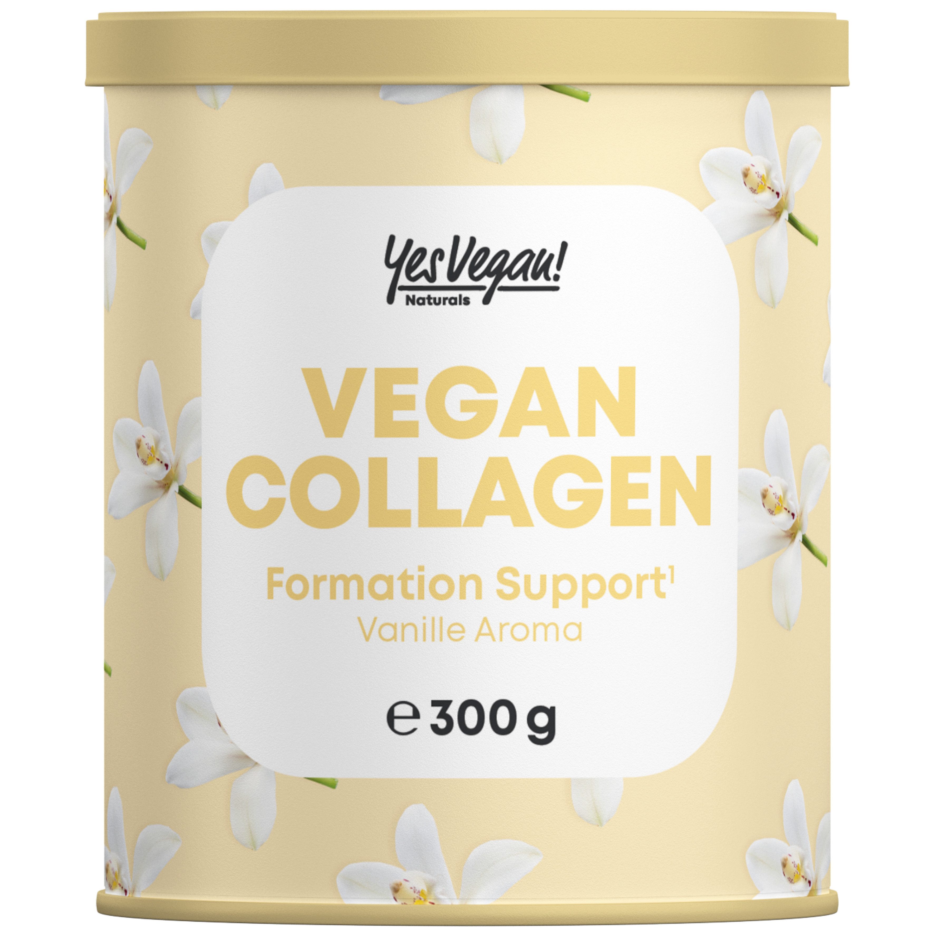 Yes Vegan Vegan Collagen Pulver Vanille, Hyaluron Biotin Vitamin C Pulver, 6 er Spar-Set à 300 g, vegan, laktosefrei, glutenfrei