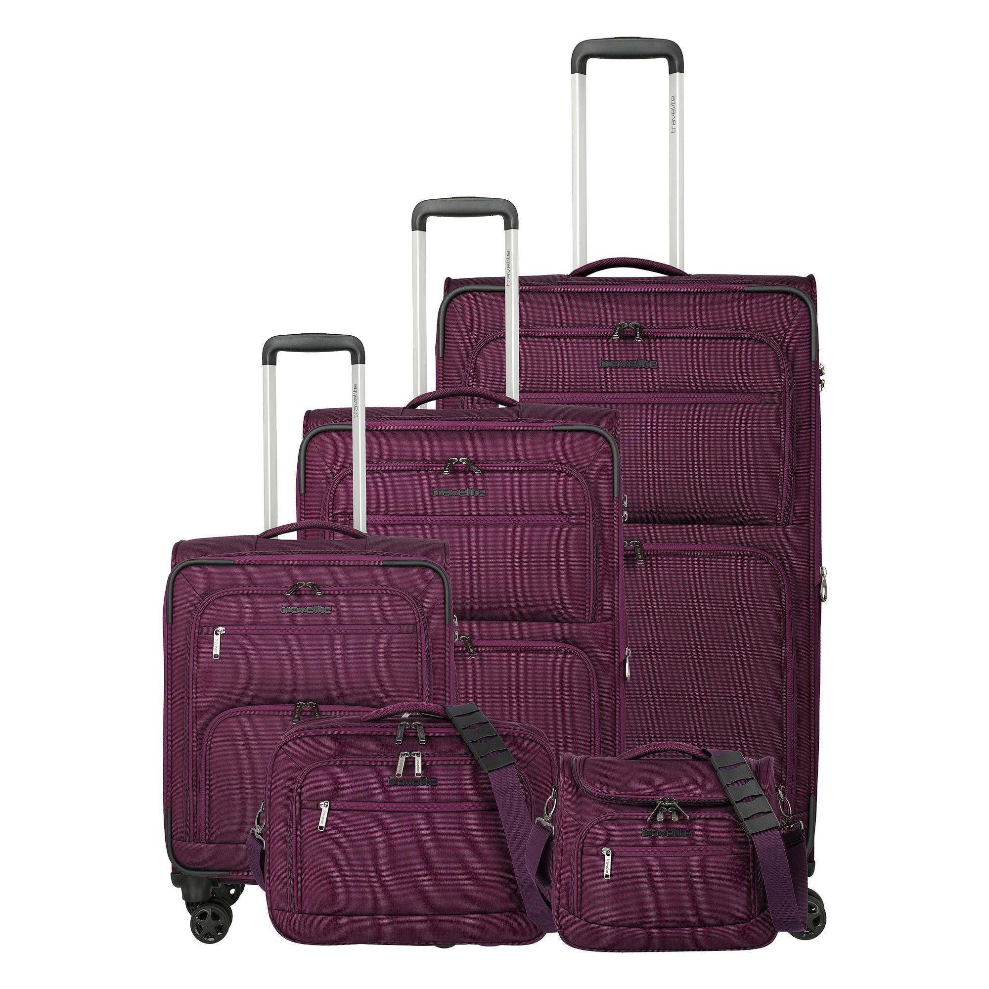travelite Trolleyset Cubis, 4 Rollen, (5-teilig, 5 tlg), Polyester